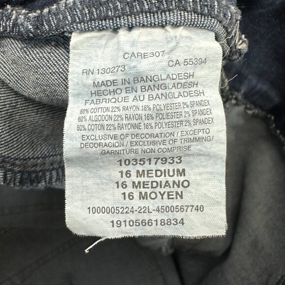 Lee Slim Fit Slim Leg Mid Rise Pull On Women's size 16 Dark Blue Denim jeans - Picture 4 of 5